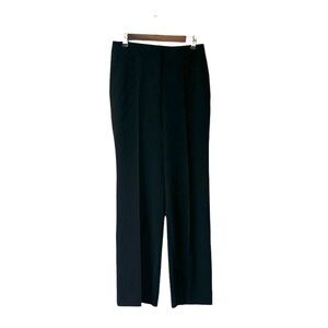 NEW Talbots Black Trousers Pants Wide Leg Pleat Long Tall Work Office Size 2